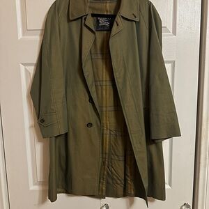 Green/beige Burberry Trench Coat